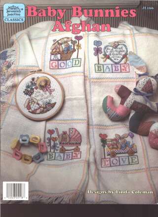 baby bunnies afghan, classics cross stitch leaflet JL166  **LAST ONE**