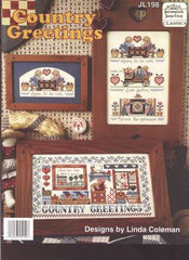 Country Greetings, classic cross stitch leaflet, JL198  LAST ONE
