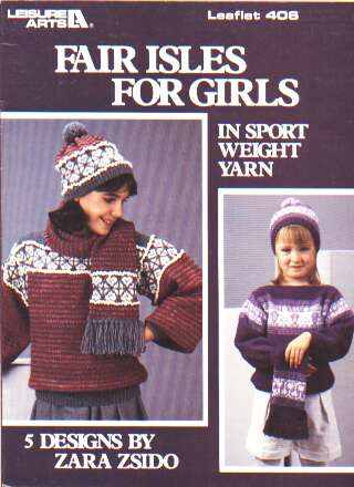 Fair Isles for girls in sport weight yarn, to knit and crochet 406