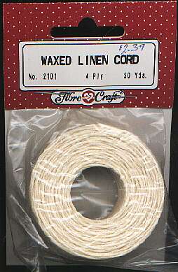 Fibrecrafts waxed linen cord 4 ply 20 yds.