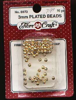 Fibrecrafts 3mm plated beads 70 pc