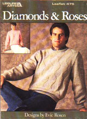 Diamonds mens and ladies rose pullover to knit and crochet 475