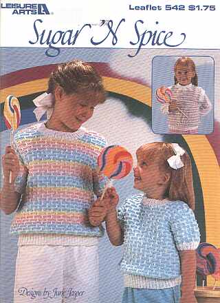 Sugar n spice childrens vest, pullover to knit and crochet 542