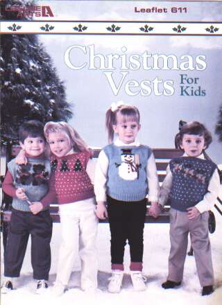 Christmas vests for kids to knit, crochet and cross stitch 611