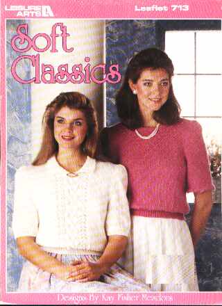 Soft classics collared crew, picot crew to knit and crochet 713