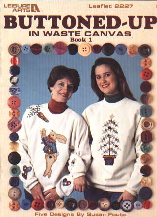 Buttoned-up  in waste canvas, book 1, 5 designs, 2227