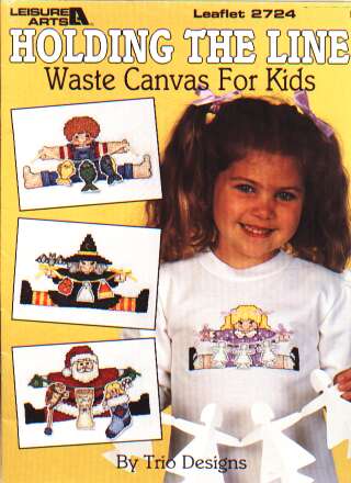 Holding the line, waste canvas for kids, 8 designs to cross stitch 2724