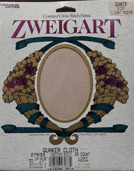 Zweigart Light Mocha counted crossstitch fabric 28 count