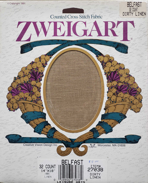 Zweigart Dirty Linen counted crossstitch fabric 32 count
