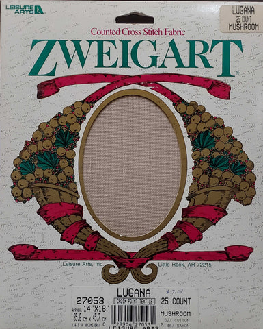 Zweigart Mushroom counted crossstitch fabric 25 count