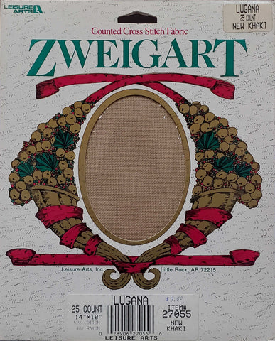 Zweigart New Khaki counted crossstitch fabric 25 count