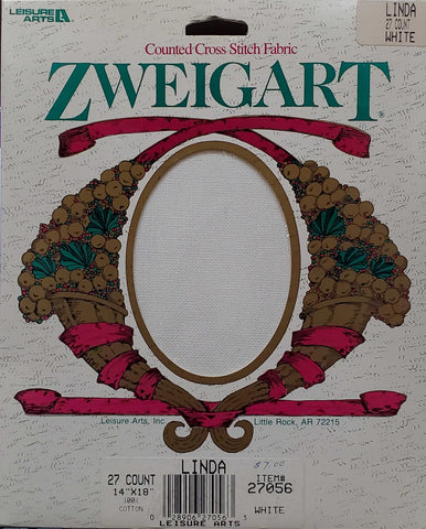 Zweigart White counted crossstitch fabric 27 count