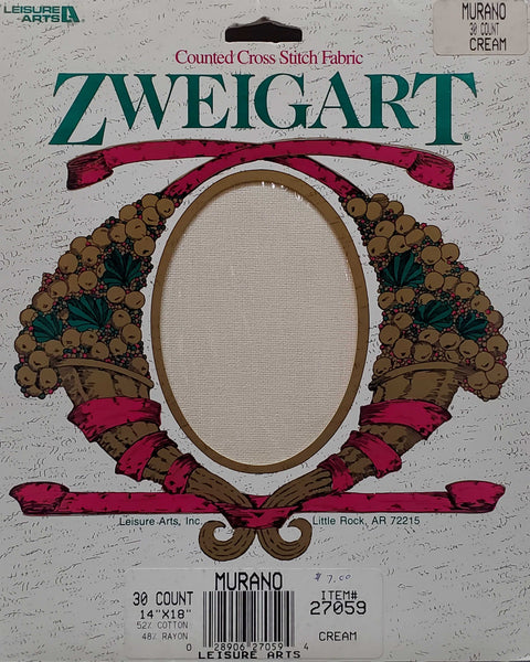 Zweigart Cream counted crossstitch fabric 30 count