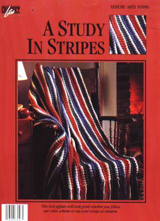 A Study in Stripes, winter 1994 crochet lites chart 83095 LAST ONE