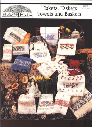 Tiskets, taskets, towels and baskets cross stitch leaflet