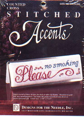 Stitched accents - Please no Smoking counted cross stitch 6405
