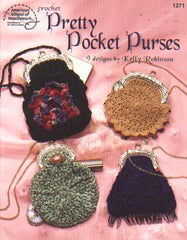 Pretty pocket purses crochet, 9 designs and 17 pages!  1271  **LAST ONE**