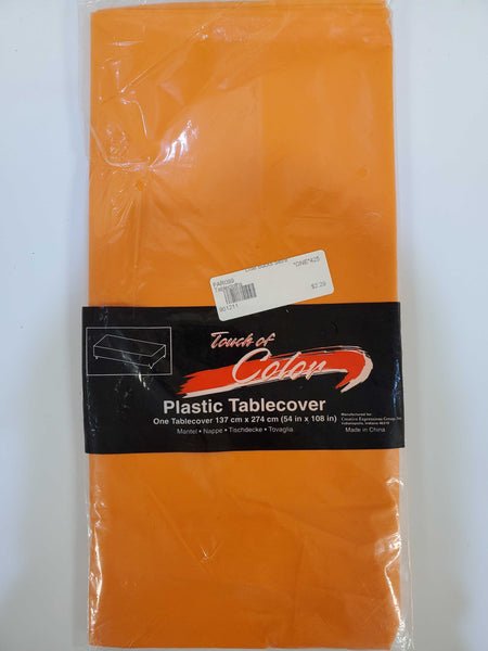 ORANGE Rectangle Plastic Table Cover by Touch Of Color