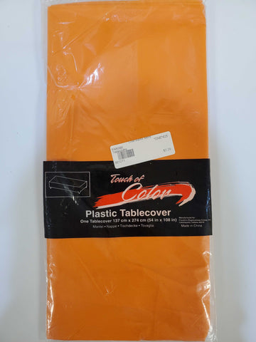 ORANGE Rectangle Plastic Table Cover by Touch Of Color