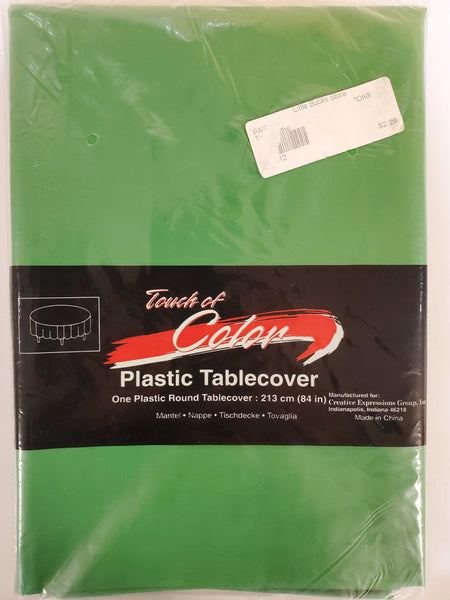 GREEN Round Plastic Table Cover by Touch Of Color