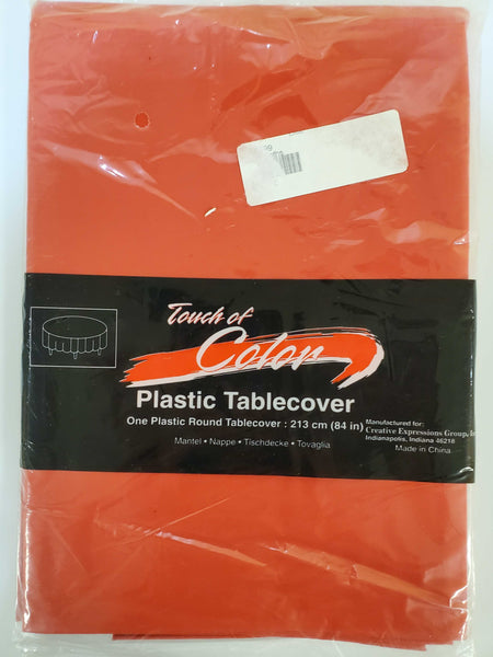 RED Round Plastic Table Cover by Touch Of Color