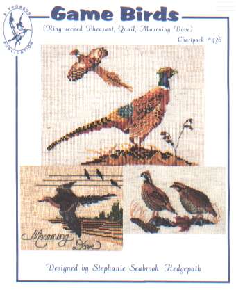 Game birds, ring-necked pheasant, quail, mourning dove chartpack #436