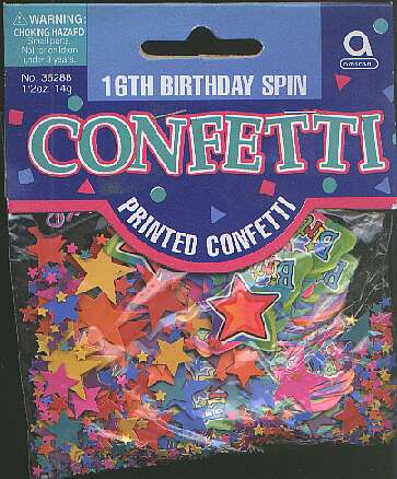 16th Birthday spin confetti