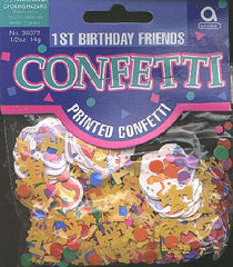 1st BIRTHDAY FRIENDS confetti