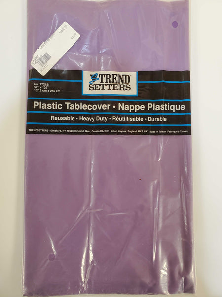 PURPLE Rectangle Plastic Table Cover by Trend Setters