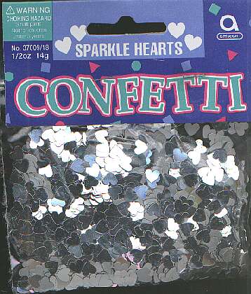 Sparkle hearts - SILVER confetti