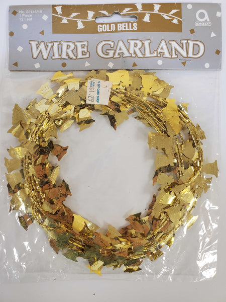Gold Bells Wire Garland