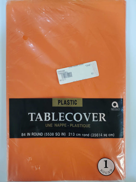 ORANGE PEEL Round Plastic Table Cover by Amscan