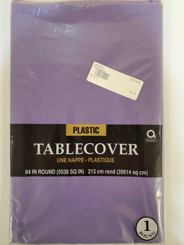 PURPLE Round Plastic Table Cover by Amscan