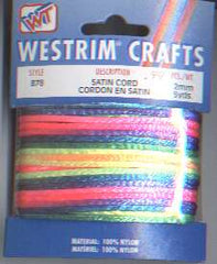 Westrim crafts MULTI Satin cord style 878 5 yds, 100% nylon, 2 mm