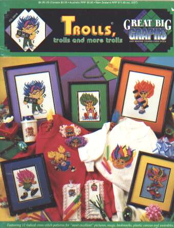 Trolls and more trolls booklet, featuring 12 cross stitch patterns vcl-20018