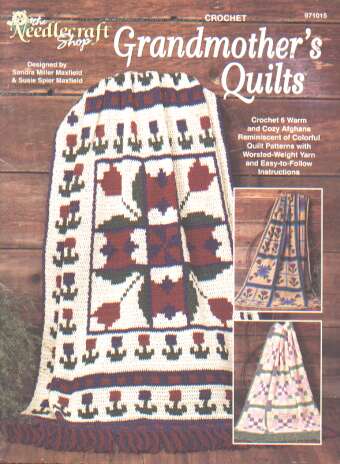 6 Warm and cozy afghans, Grandmother's quilt to crochet, 971015