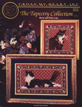 The Tapestry Collection, black and white cats cross stitch, csb-130