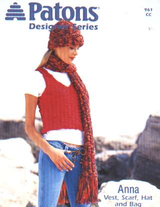 Designer series Anna vest, scarf, hat and bag, 961