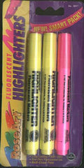 Fluorescent highlighters set of 3