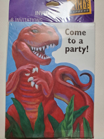 Party Express Dinosaur Themed Invitations - 8 Count