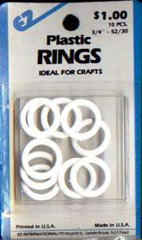 Plastic rings 3/4 inch - 52/30, 10 pcs.