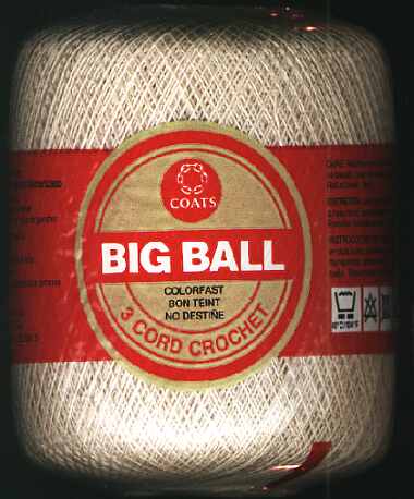 Coats Big ball 3 cord crochet color 0061 ECRU size 30 500 yards