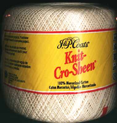 JP Coats knit-cro-sheen color 042 Cream size 10 325 yds