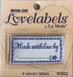 Made with love by...Iron-on lovelabels by La Mode, 4 woven labels
