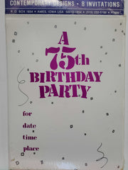 Contemporary Designs 75th Birthday Party Invitations - 8 count