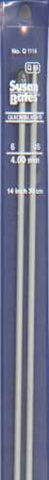 Quicksilver Susan Bates 14 inch double Point Needles size 6 heat-treated aluminum alloy shaft coated with a grey powder finish