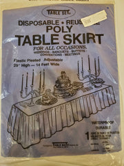 PURPLE Rectangle Adjustable Plastic Table Skirt by Table Mate