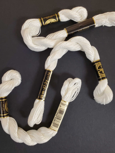 White Pearl Cotton Size 5 Thread by DMC
