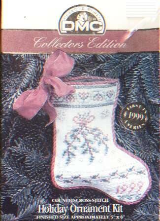 DMC collectors edition, Holiday Ornament kit, 5 inchx6 inch, 1999 series cross stitch kit