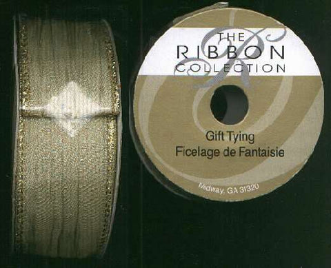 Gift tying ribbon crinkled elegance, gold 1 1/2 x 10ft.